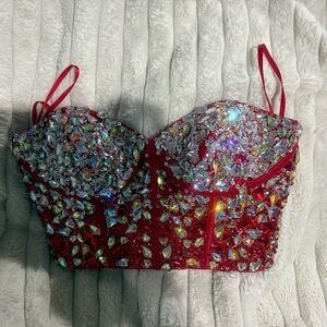 Jovani Vibrant Red Bustier